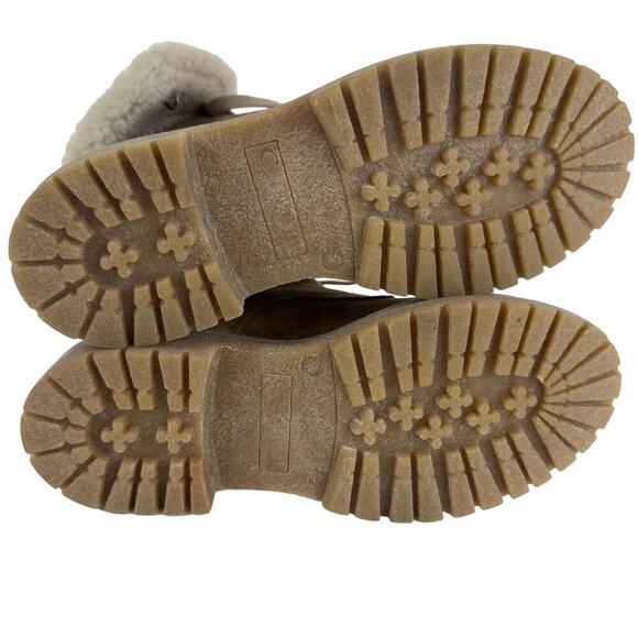 C LA CANADIENNE VICTOR SUEDE SHEARLING‎ LINED LACE UP BOOTS WALNUT NWOT SIZE 5.5 - Picture 10 of 13